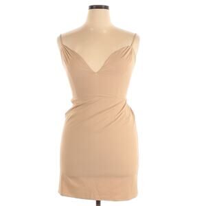 BRONX & BANCO mini nude bodycon fitted sweetheart neckline slip dress 10 XL NEW